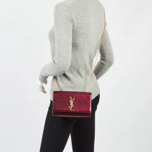 Saint Laurent Monogram Logo Kate Glitter Patent Leather
Crossbody Chain Bag - Picture 11 of 12